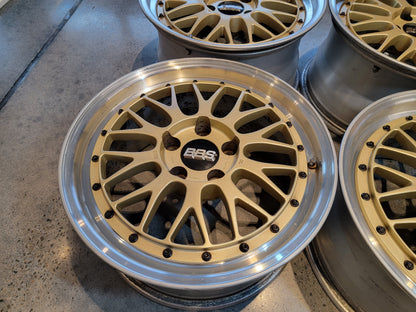 BBS LM 5X114.3 17x8 17x9 +40 LM075 LM074 Staggered Set of 4 Gold