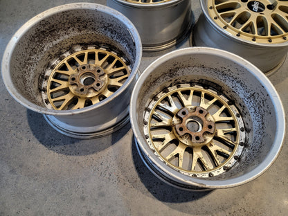 BBS LM 5X114.3 17x8 17x9 +40 LM075 LM074 Staggered Set of 4 Gold