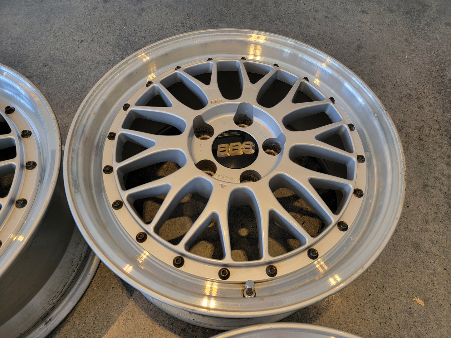 BBS LM 5X114.3 17x8 +40 LM074 Square Set of 4 Silver