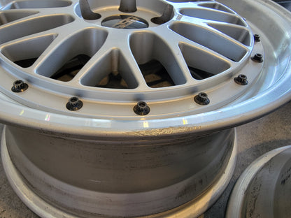BBS LM 5X114.3 17x8 +40 LM074 Square Set of 4 Silver